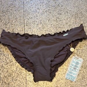 NWT Luli Fama Women’s Brown Waffle Bikini Bottom Size Small MSRP $76